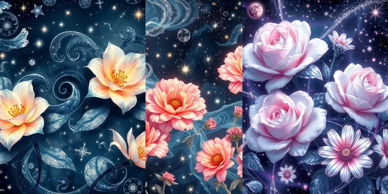 Flowers Glow For Wallpaper Patterns generated by undefined