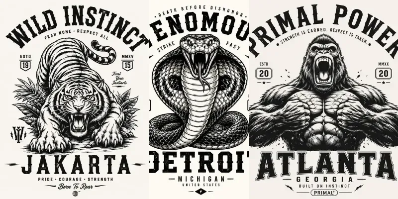 Vintage Wild Animal Streetwear generated by undefined