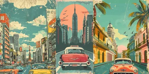 Vintage City Posters Retro Style generated by midjourney