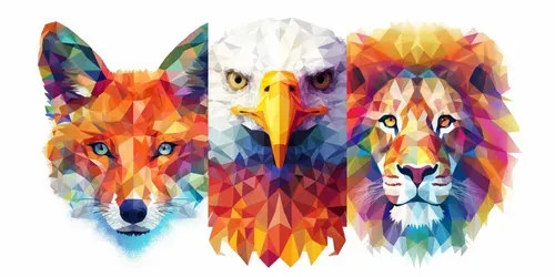 Geometric Rainbow Animal Prints generated by midjourney