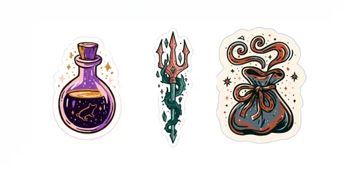Vintage Boho Mythology Stickers generated by midjourney