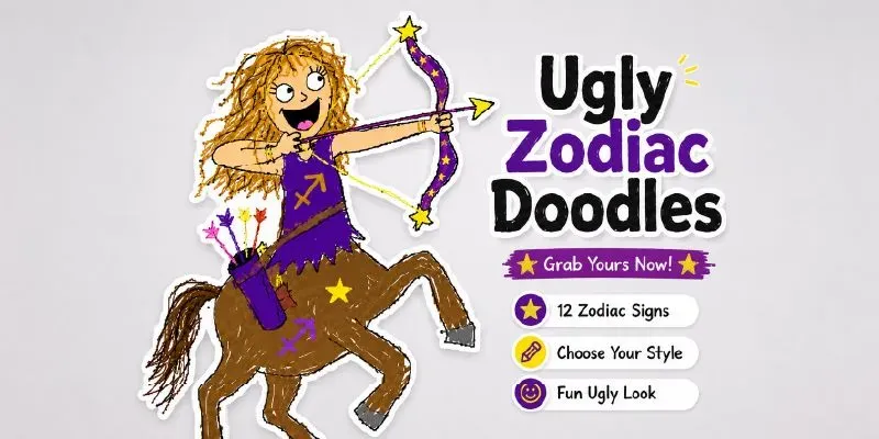 Ugly Zodiac Doodle Illustrations generated by undefined