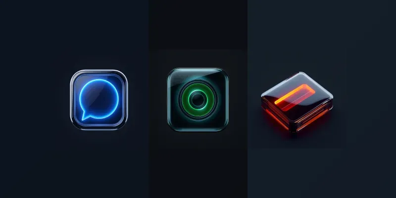 3D Neon Minimalist App Icons generated by undefined