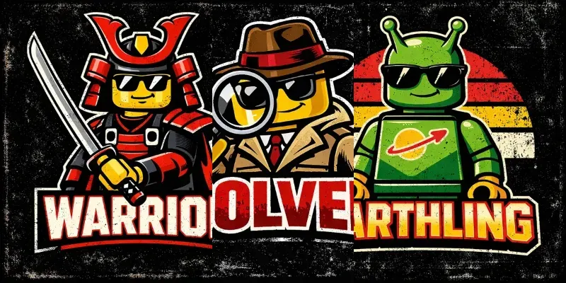 Retro Lego Minifigure Tshirt Art generated by undefined