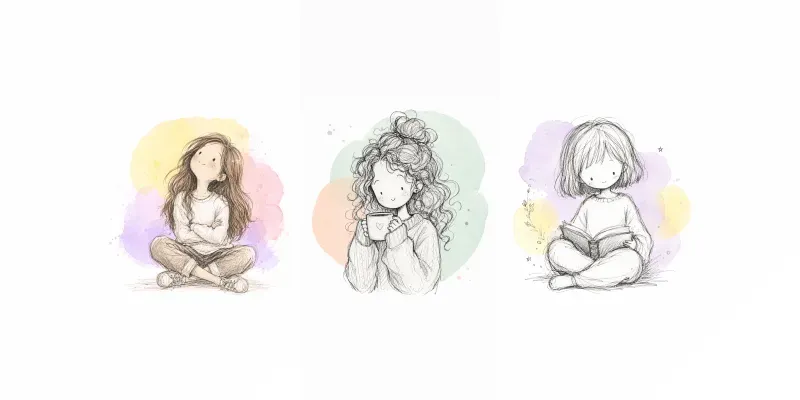Hand Drawn Sketchy Girl Characters generated by undefined