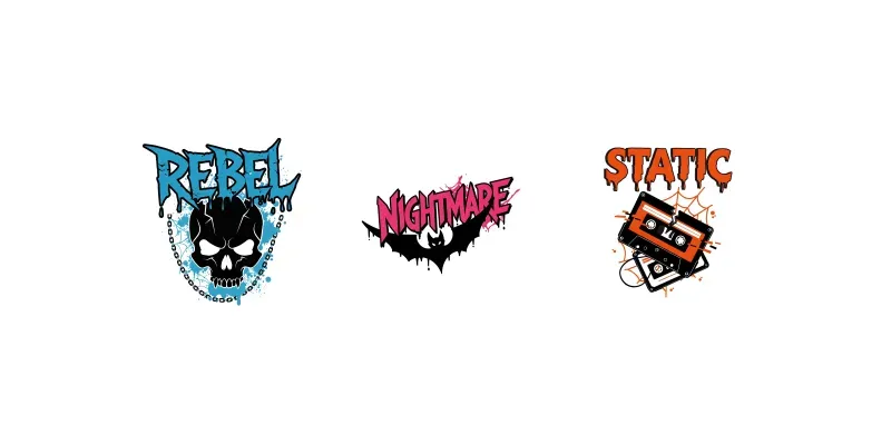Y2k Punk Graphic Logos