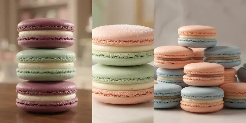 Macaron Stacks Become Pastel Cities generated by undefined