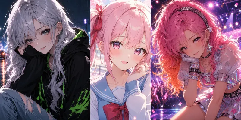 Cute Anime Girl Portraits generated by undefined
