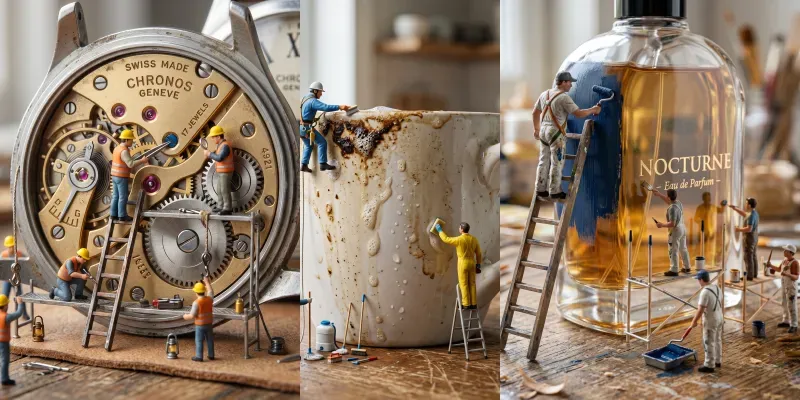 Miniature Workers Repair Scenes generated by undefined