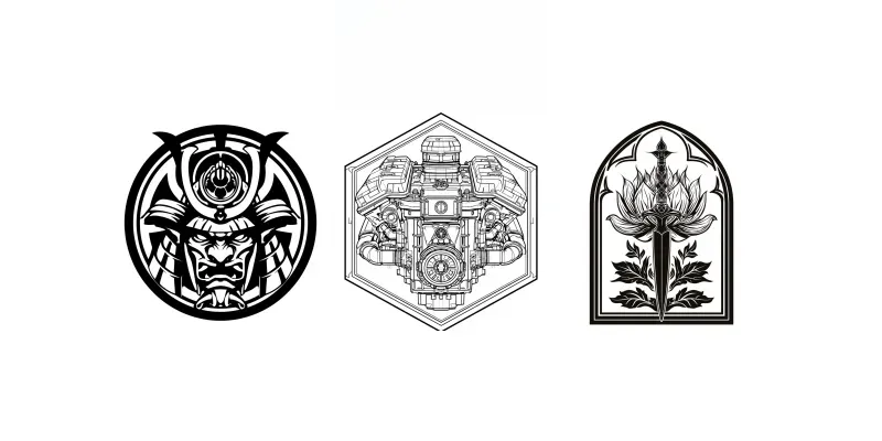 Binary Noir Laser Engraving Vectors generated by undefined