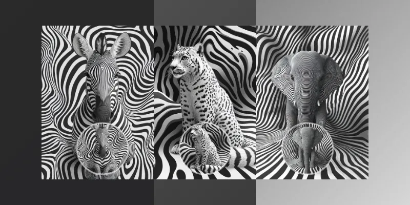 Swirling Optical Illusion Animals Videos generated by undefined