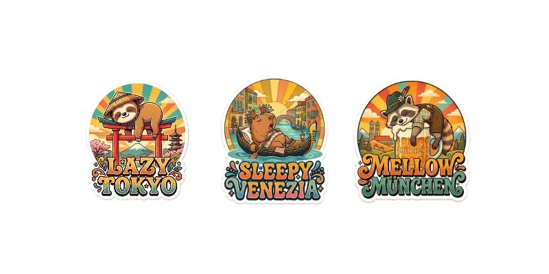 Retro Cartoon Funny Stickers generated by undefined