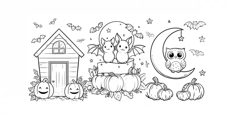 Simple Halloween Coloring Pages generated by undefined