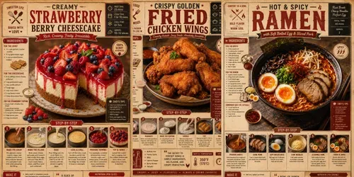 Retro Recipe Posters generated by chatgpt-image