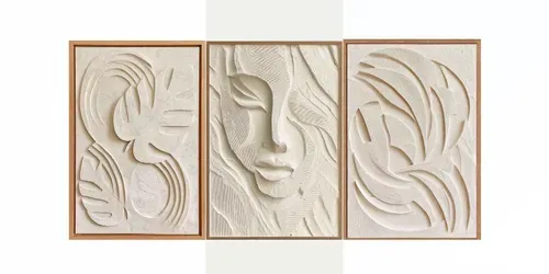 Japandi 3D Plaster Canvas Art generated by midjourney