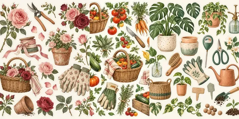 Garden Journal Sticker Sheets