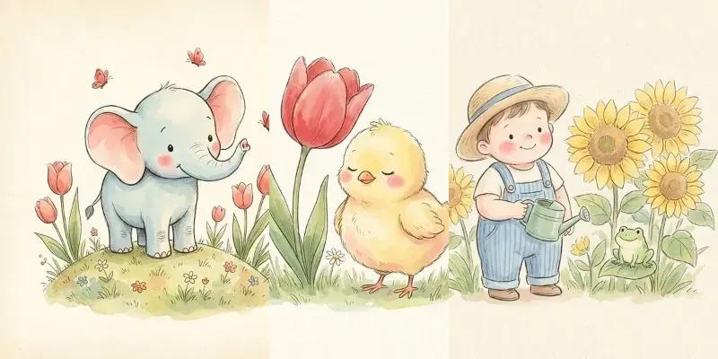 Sweet And Chubby Watercolor Companions generated by undefined