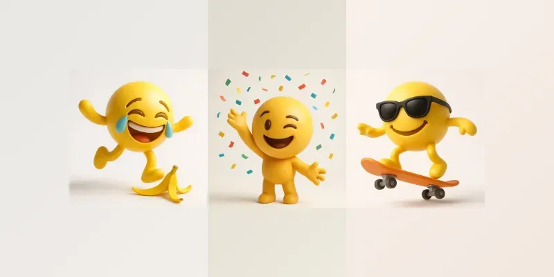Cartoon Emoji Poses In 3D Style generated by undefined