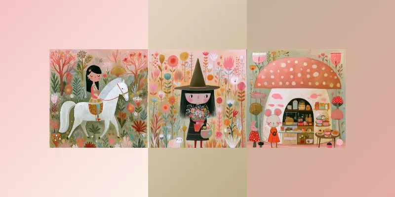 Naive Folk Storybook Illustrations generated by undefined