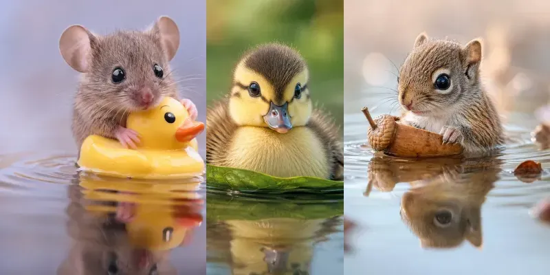 Tiny Floating Creatures In Water Art generated by undefined