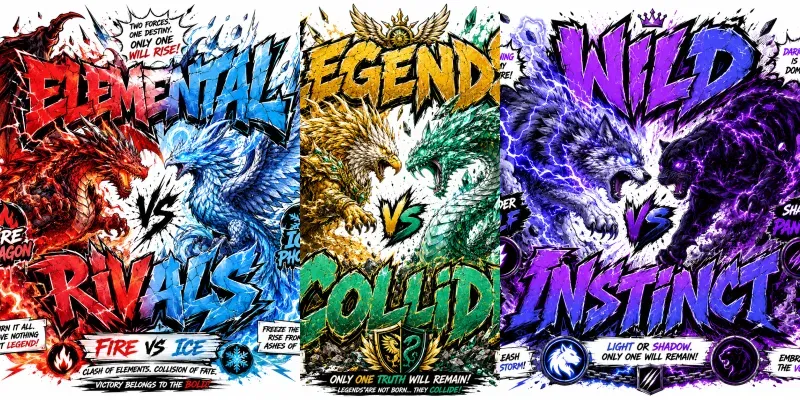 Dual Energy Creature Typography Posters generated by undefined