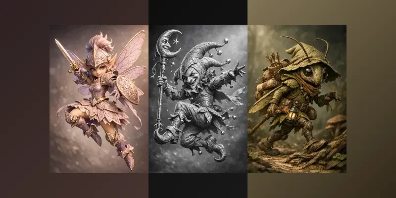 Whimsical Inkto3D Characters generated by undefined