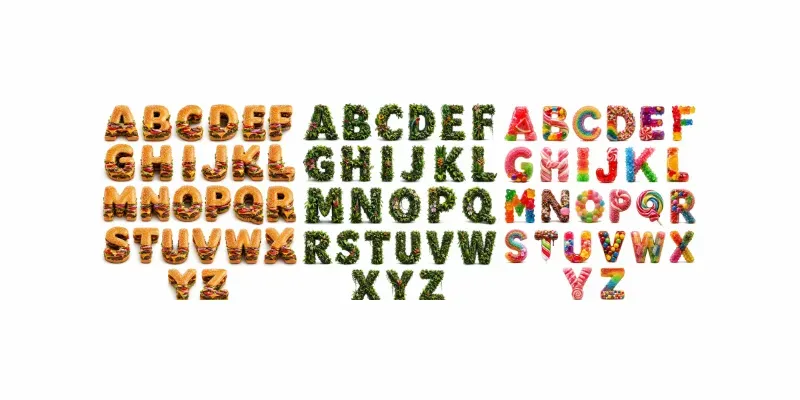 Az Creative 3D Object Alphabet Sets generated by undefined