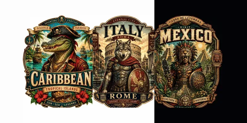 Retro Travel Badge Prompt Pack generated by undefined