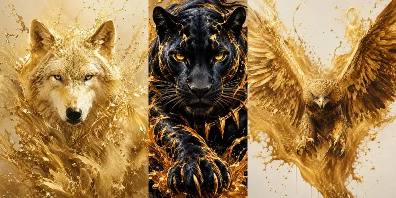 Golden Splash Animal Silhouette Collections generated by undefined