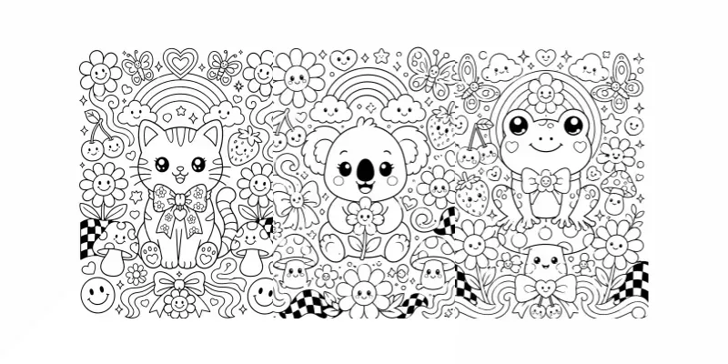 Cute Groovy Coloring Book Pages generated by undefined