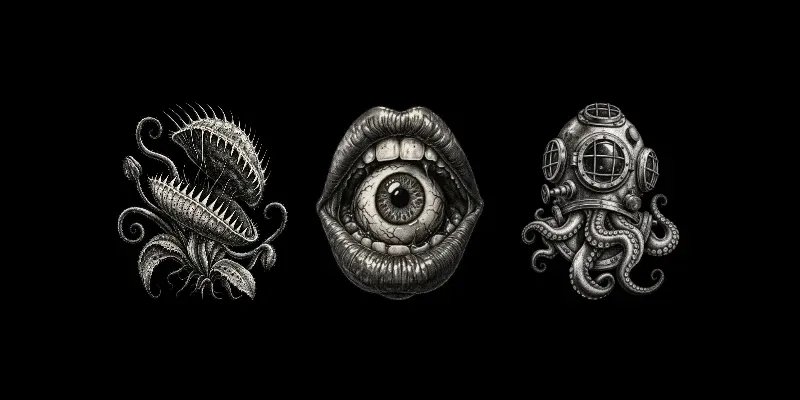 Antique Surreal Engraved Tshirt Art