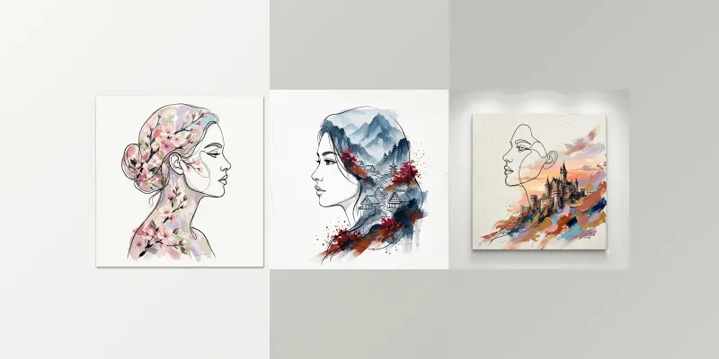 Abstract Line Art Faces generated by undefined