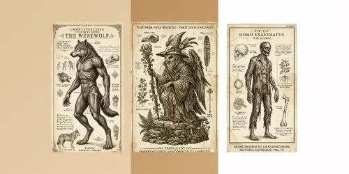 Vintage Natural History Engravings generated by gemini-image