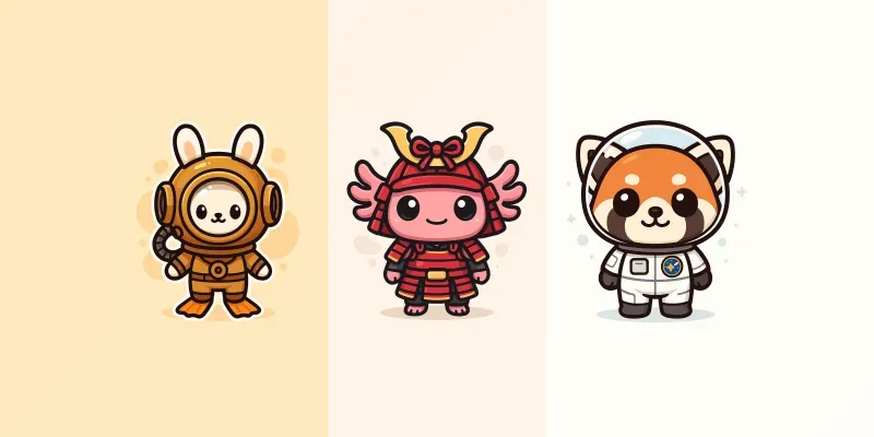 Kawaii Chibi Vector Stickers generated by undefined