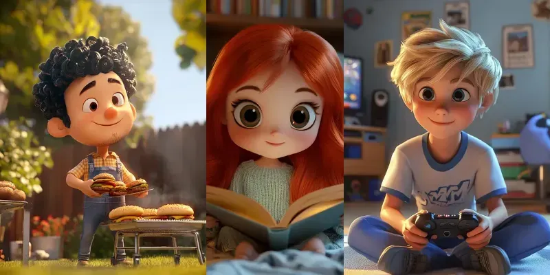Pixarstyle 3D Character Illustrations generated by undefined