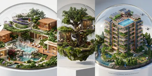 Biophilic Isometric Microworlds generated by gemini-image