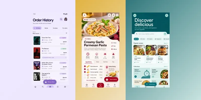 Material You Mobile UI Screen Designs generated by undefined