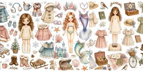 Whimsical Storybook Paper Doll Dressups generated by chatgpt-image
