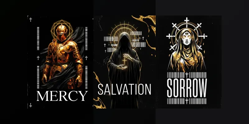 Modern Gothic Editorial Poster Art generated by undefined