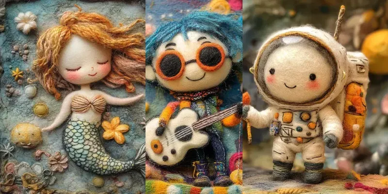 Needle Felt And Cotton Wool Art generated by undefined