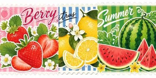 Vintage Fruit Stamp Collections generated by chatgpt-image
