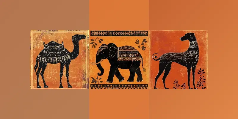 Animals In Classic Greece Pottery Style generated by undefined
