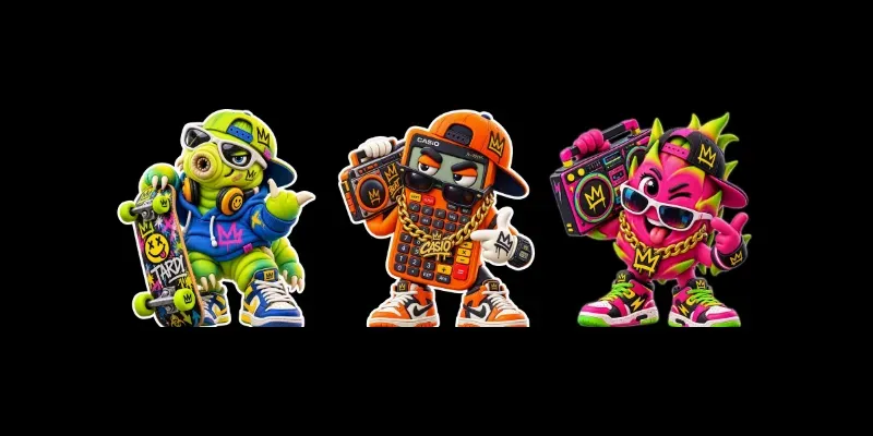 Vibrant Urban 3D Clay Pop Art Stickers generated by undefined
