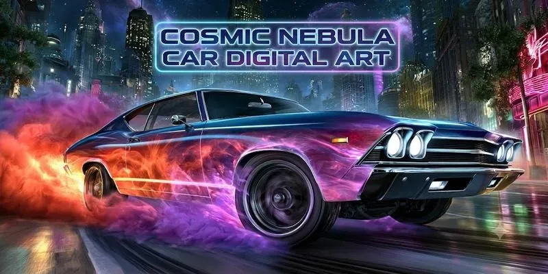 Cosmic Nebula Car Digital Art generated by undefined