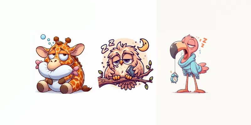 Sleepy Cartoon Cartoon Animals generated by undefined