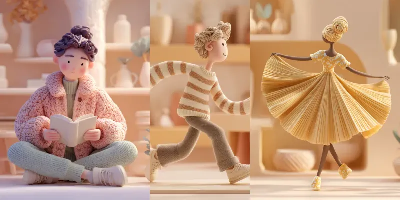 Pastel 3D Characters generated by undefined