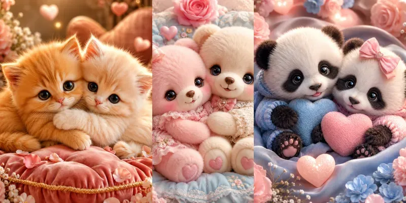 Pastel Cute Animal Couples