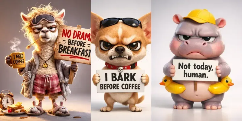 Grumpy 3D Characters generated by undefined