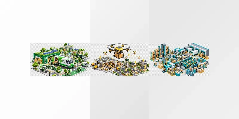3D Clay Logistics Ecommerce Diagrams