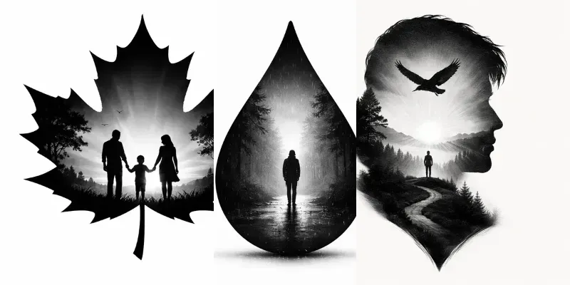 Symbolic Nature Silhouette Art generated by undefined